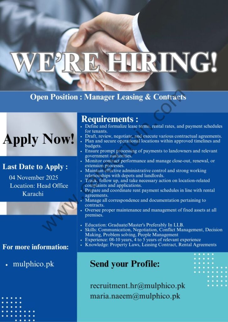 Muller & Phipps Pakistan Jobs Manager Leasing & Contracts 4 MUller Phipps