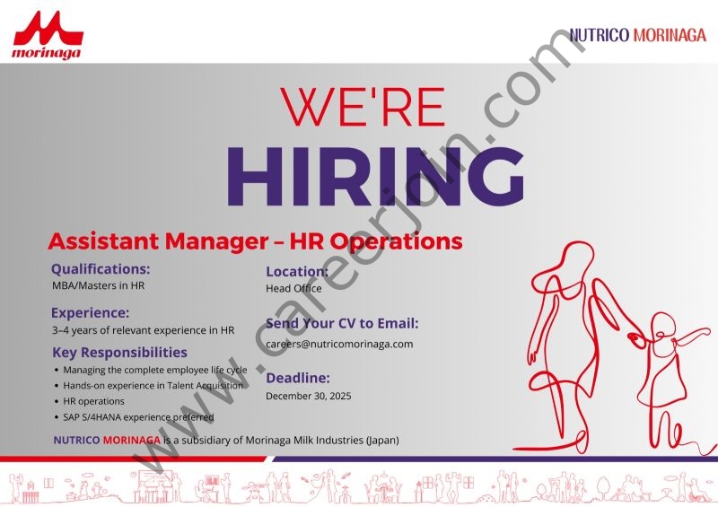 NutriCo Morinaga Jobs Assistant Manager HR Operations 4 NutriCo Morinaga