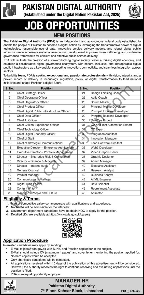 Pakistan Digital Authority PDA Jobs 10 December 2025 Express 586x1200 1