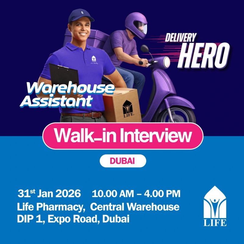 Life Pharmacy Walk in Interview in Dubai 1