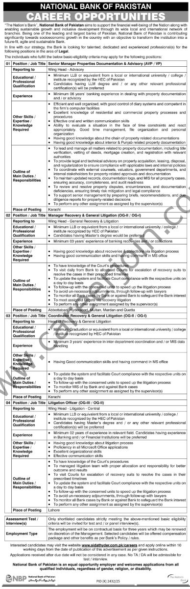 National Bank of Pakistan NBP Jobs 18 January 2026 Express Tribune 388x1200 1