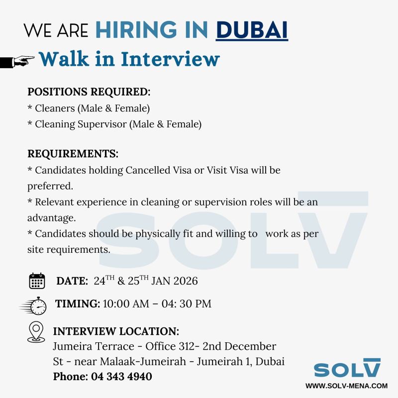 SOLV Group Walk in Interview in Dubai 1