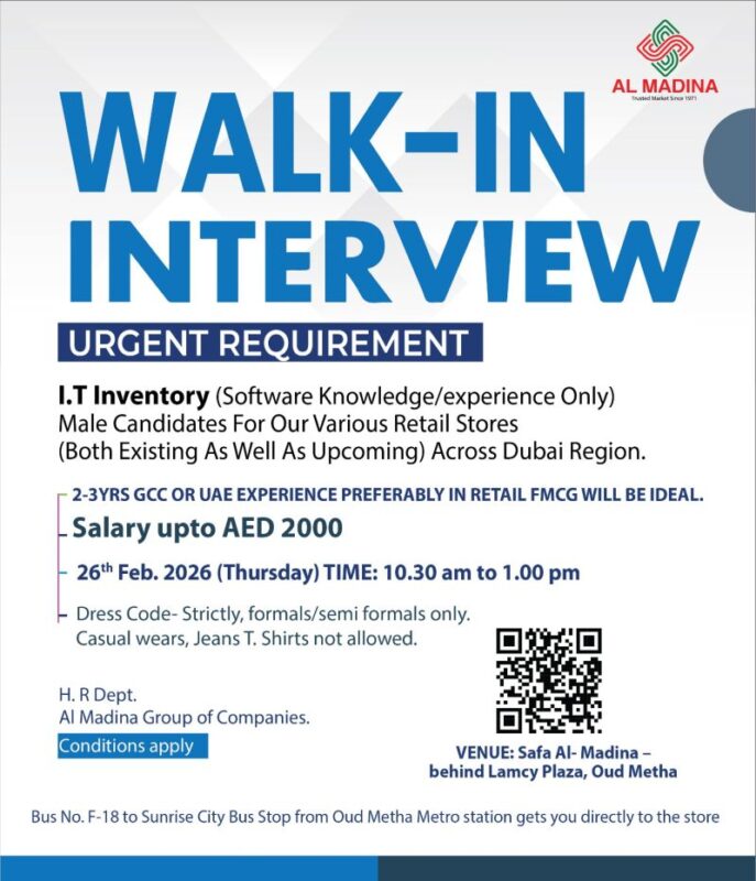 Al Madina Group Walk in Interview in Dubai 3 Al Madina Group Walk in Interview in Dubai 687x800 1