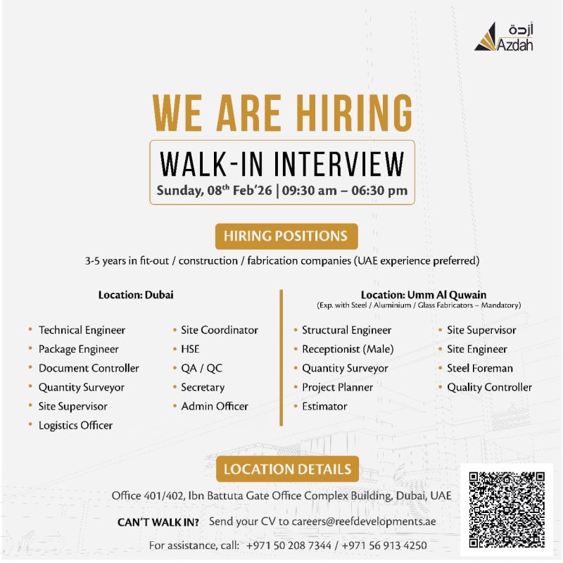 Azdah Walk in Interview in Dubai