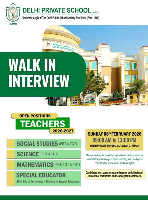 Delhi Private School Walk in Interview in Ajman 594x800 1