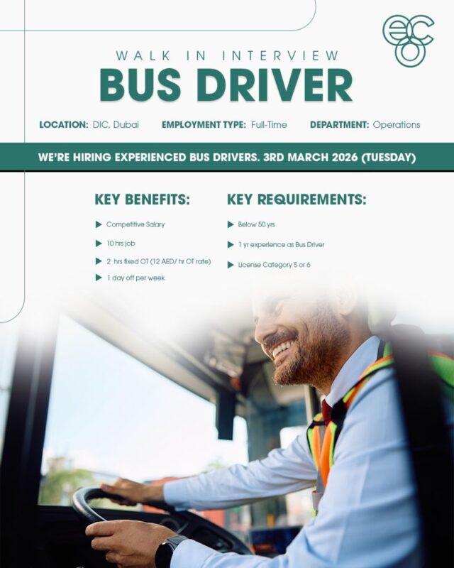 Eco Drive Walk in Interview in Dubai 3 Eco Drive Walk in Interview in Dubai 640x800 1