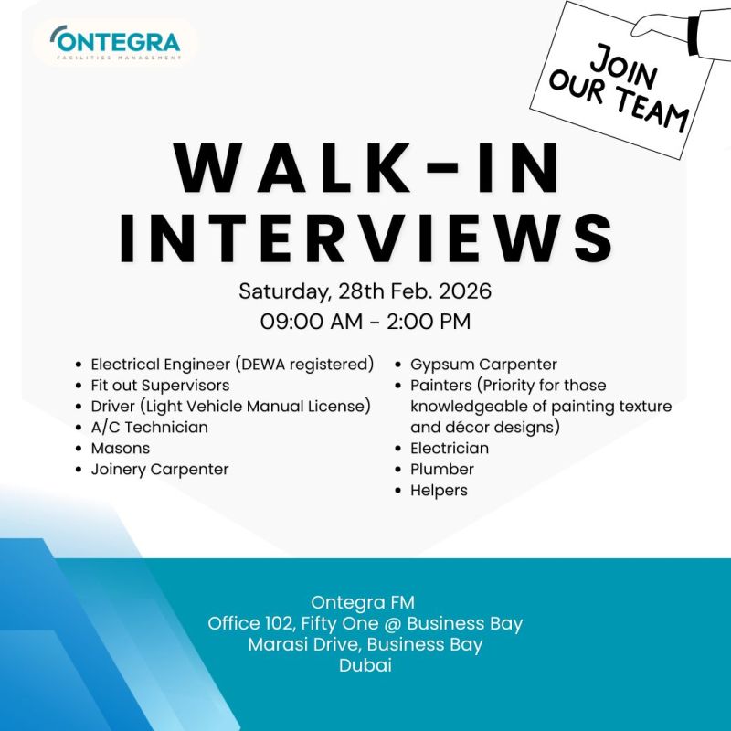 Ontegra Walk in Interview in Dubai 3 Ontegra Walk in Interview in Dubai