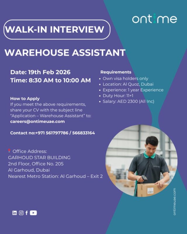 Ontime Walk in Interview in Dubai 640x800 1