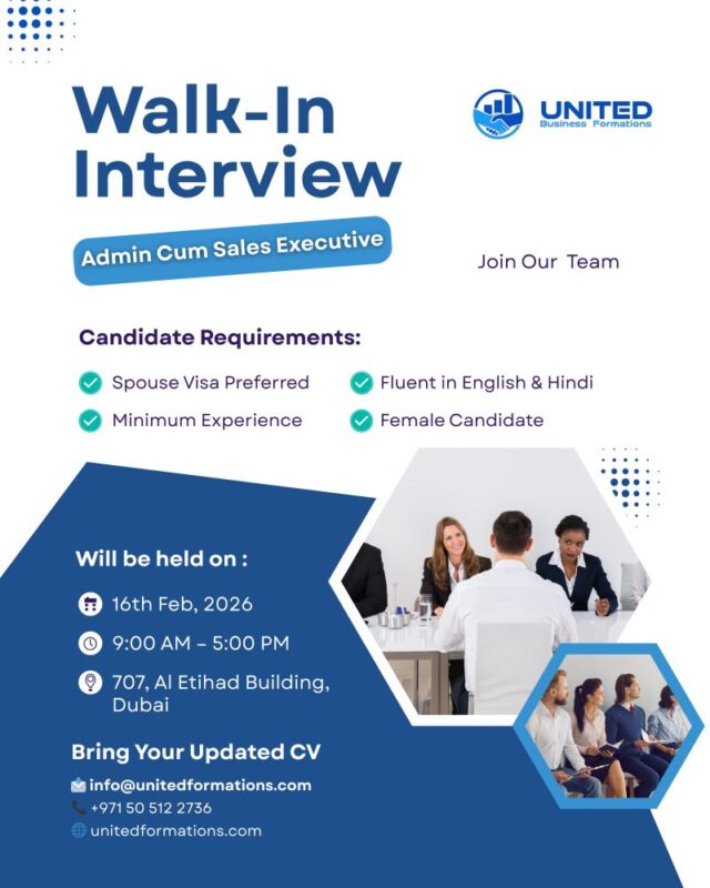 United Business Formations Walk in Interview in Dubai 3 United Business Formations Walk in Interviews in Dubai 640x800 1