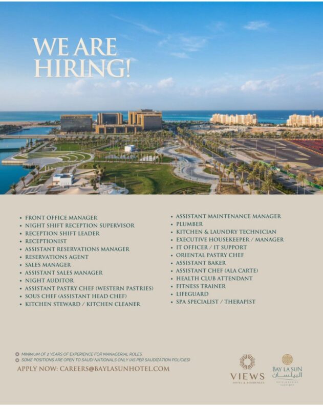 Bay La Sun Hotel Recruitment in KSA 5 Bay La Sun Hotel Recruitment in KSA 631x800 1