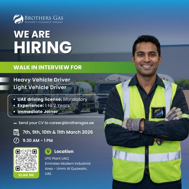 Brothers Gas Walk in Interview in Umm Al Quwain