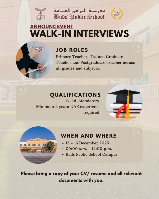 Buds Public School Walk in Interviews in Dubai 3 Buds Public School Walk in Interviews in Dubai 640x800 1