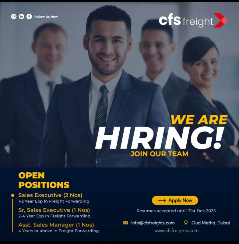 CFS Freight Recruitment in Dubai 3 CFS Freight Recruitment in Dubai 785x800 1