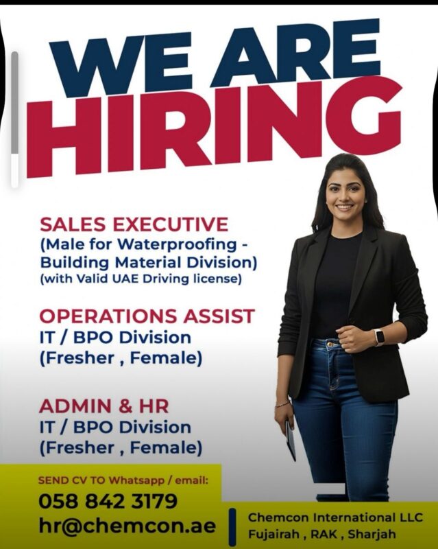 Chemcon International Recruitment in the UAE 3 Chemcon International Recruitment in the UAE 639x800 1