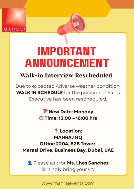 Mahraj Events Services Walk in Interview in Dubai 566x800 1