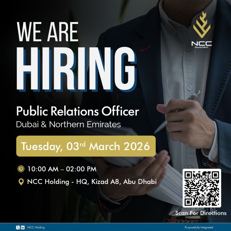 NCC Holding Walk in Interview in Abu Dhabi