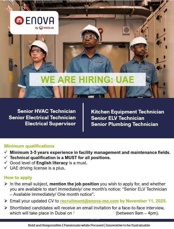 Enova Walk in Interview in Dubai