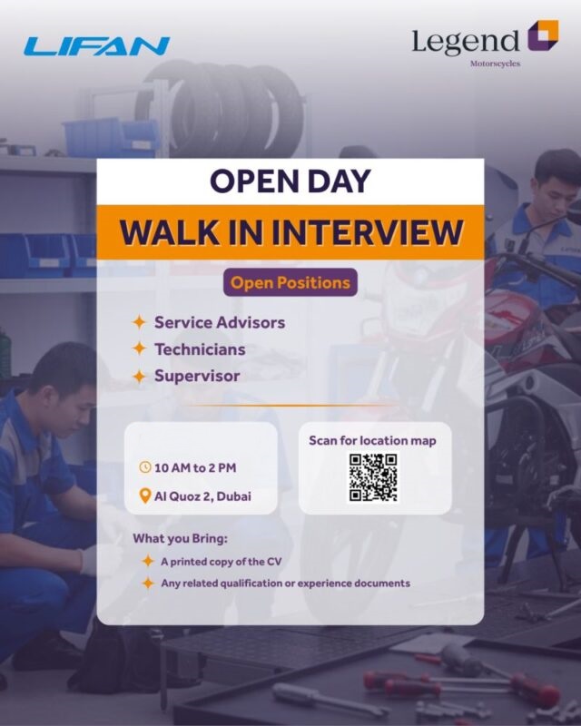 Legend Motorcycles Open Day Recruitment in Dubai 640x800 2