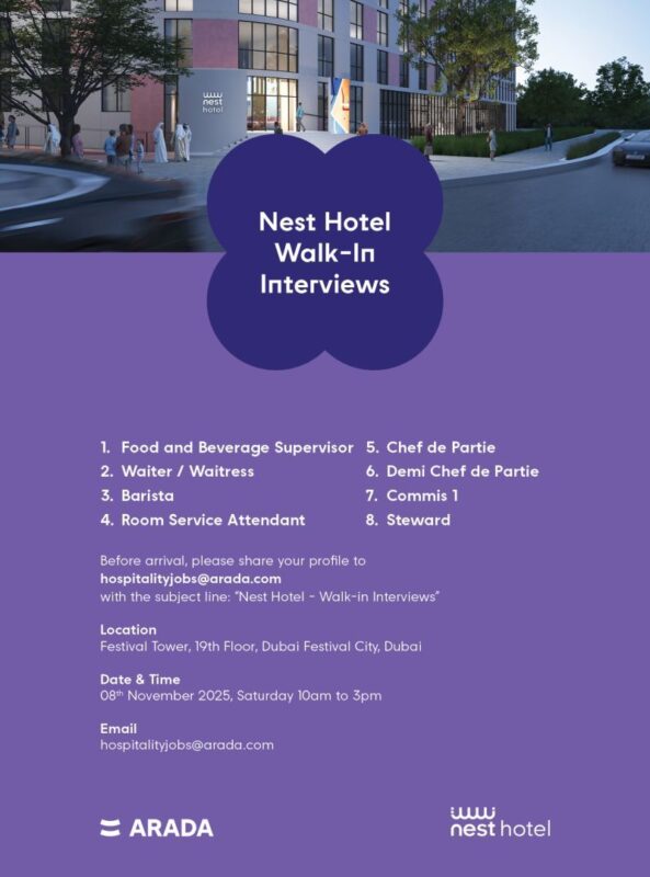 Nest Hotel Walk in Interview in Dubai 593x800 1