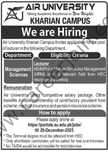 Air University Jobs 21 December 2025 Jang 01