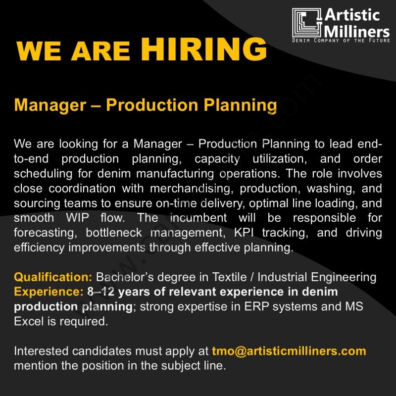 Artistic Milliners Pvt Ltd Jobs Manager Production Planning 4 Artistic Milliners 4