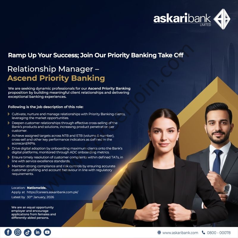 Askari Bank Limited Jobs Relationship Manager 4 Askari Bank Limited