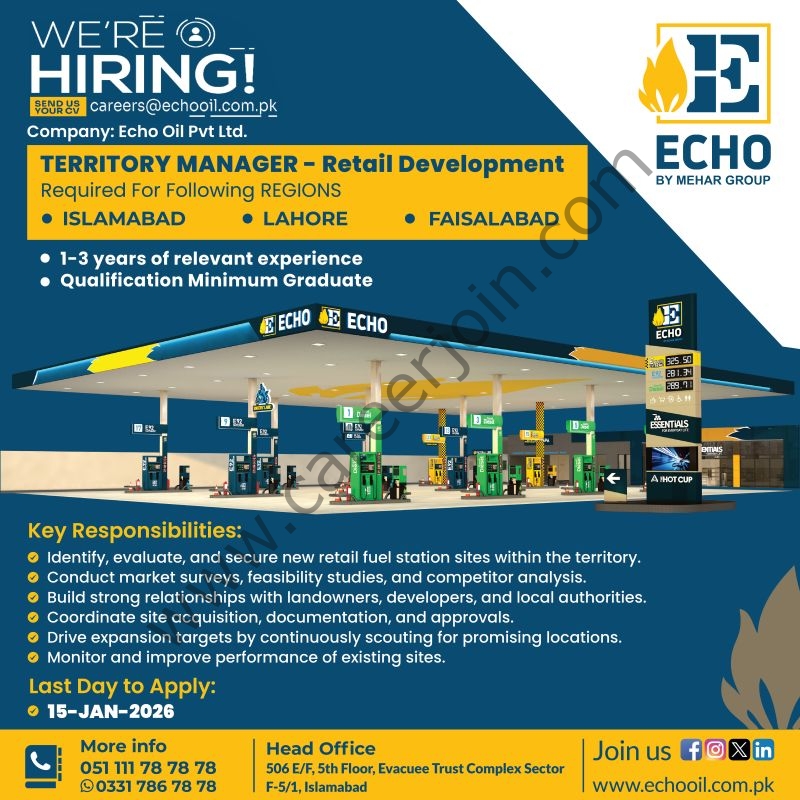 Echo Oil Pvt Ltd Jobs Territory Manager Retail Development 4 ECHO OIl