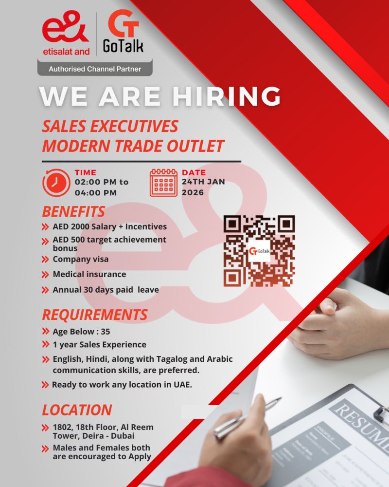 Etisalat Walk in Interview in Dubai 2