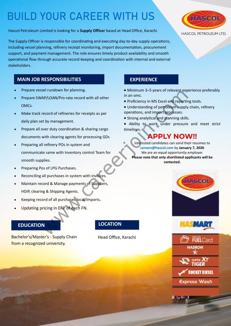 Hascol Petroleum Limited Jobs January 2026 4 HAscol Limited
