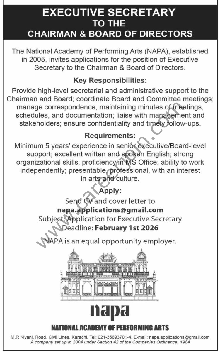 National Academy of Performing Arts NAPA Jobs 11 January 2026 Dawn 751x1200 2