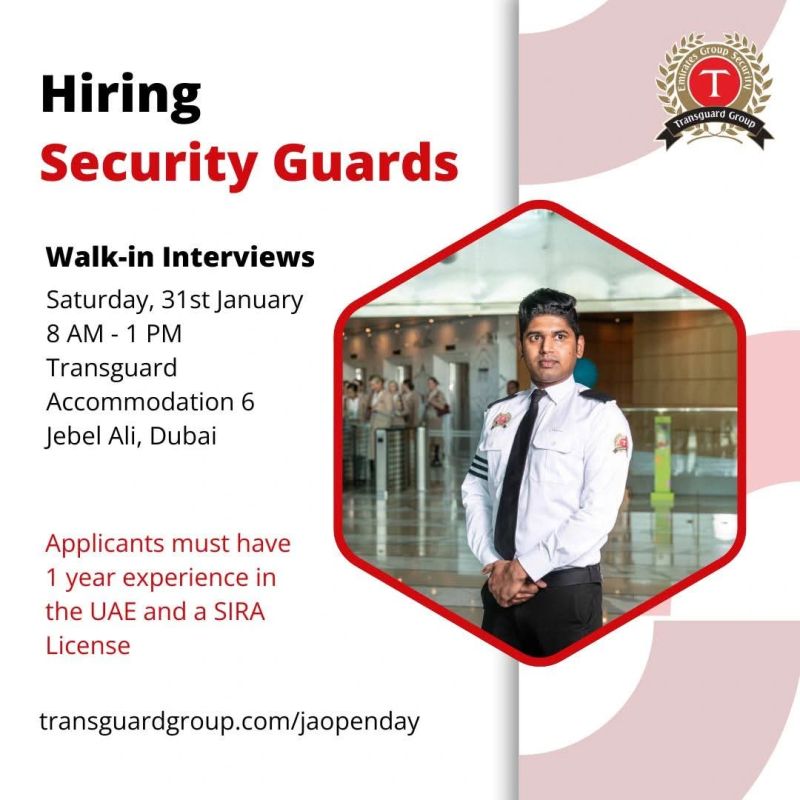 Transguard Group Open Day Recruitment in Dubai
