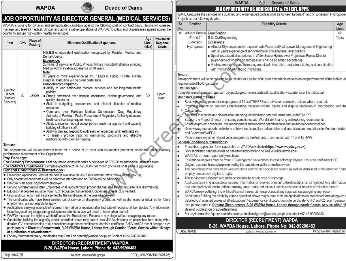 WAPDA Jobs In Lahore 4 WAPDA Jobs 18 January 2026 Express Tribune 1200x906 1