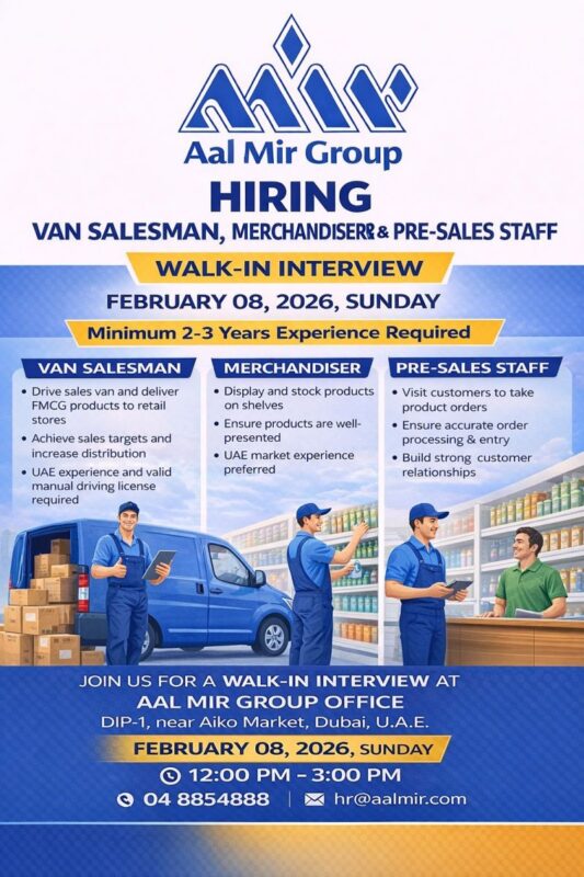 Aal Mir Group Walk in Interview Poster 533x800 1