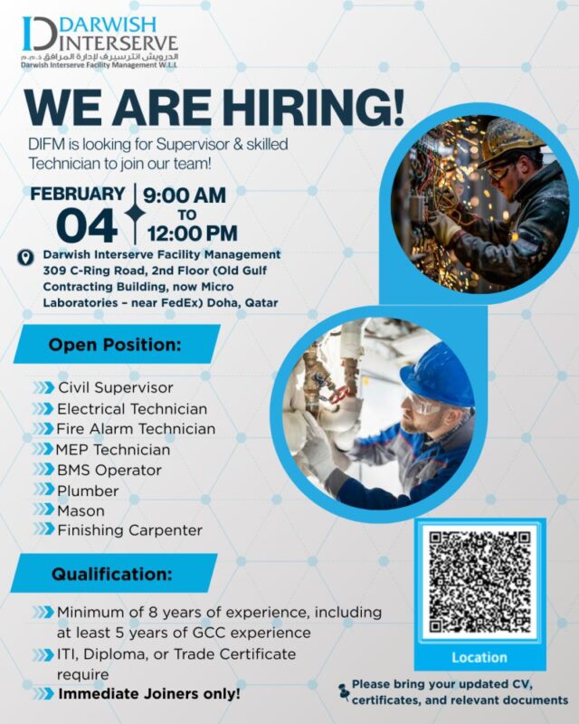 Darwish Interserve FM Walk in Interview in Qatar 3 Darwish Interserve FM Walk in Interview in Qatar 640x800 1