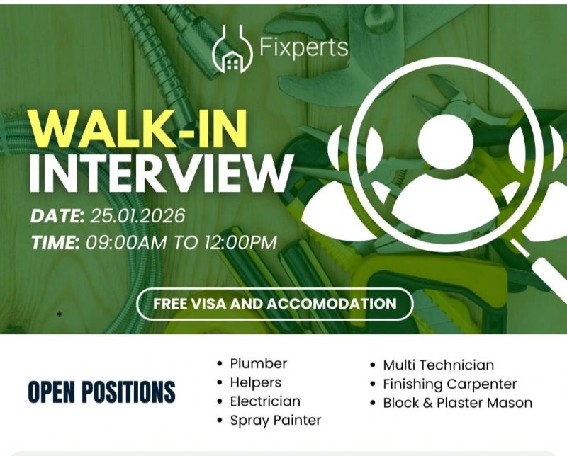 Fixperts Contracting Walk in Interview in Dubai