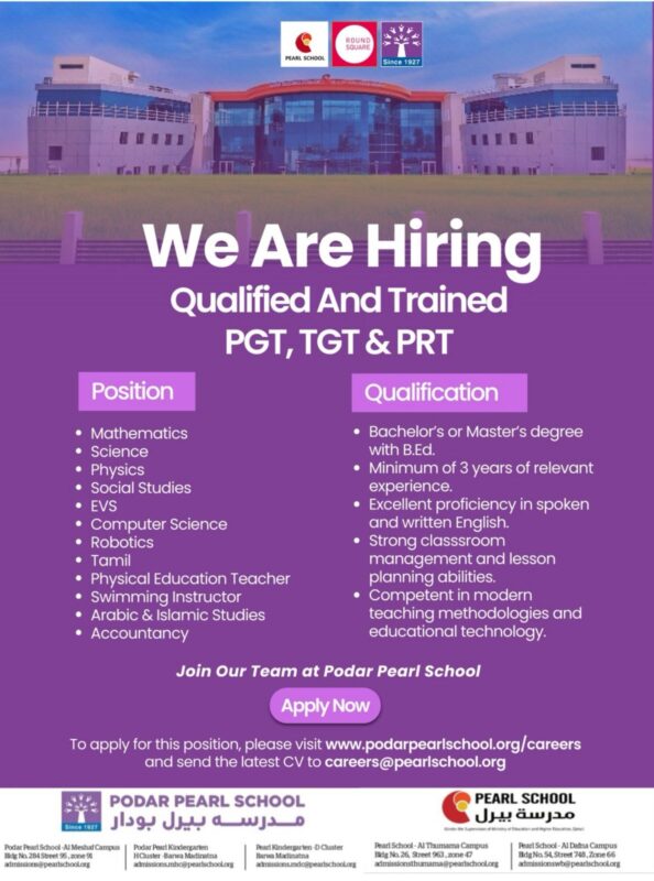 Podar Pearl School Recruitment in Qatar 594x800 1