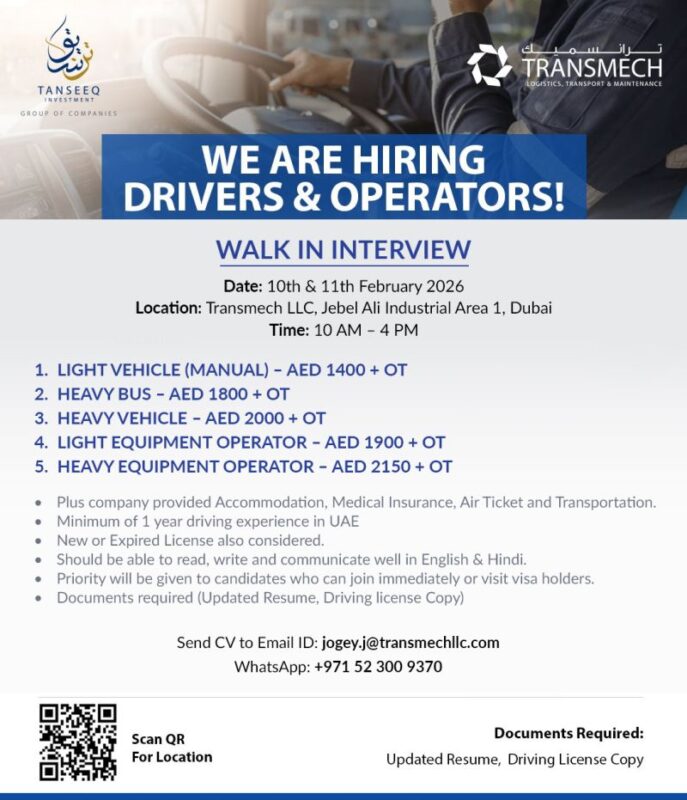 Transmech Walk in Interview in Dubai 3 Transmech Walk in Interview in Dubai 687x800 1