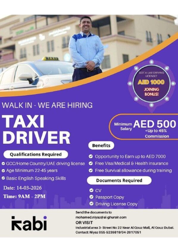 Kabi Taxi Walk in Interview in Dubai 598x800 1