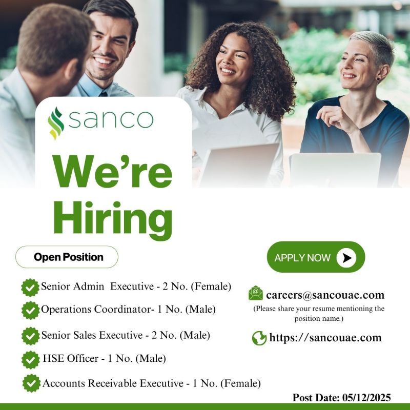 Sanco Environmental Recruitments in Dubai