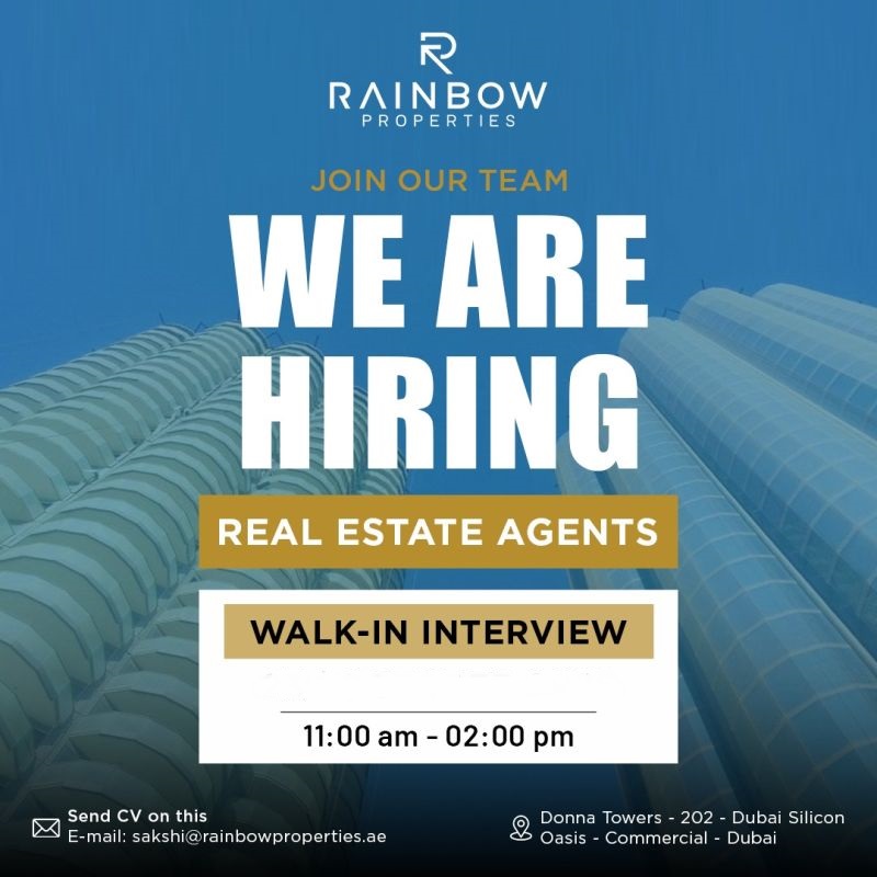 Rainbow Properties Walk in Interview in Dubai